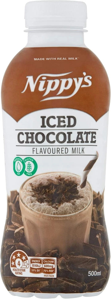 12 Pack x Nippys 500ml Bottle Iced Chocolate Flavoured Milk